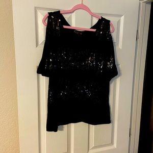 Black sequined top
